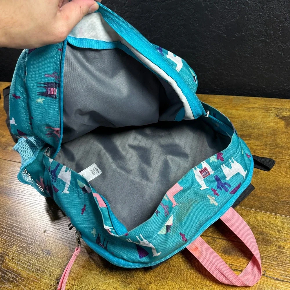 JanSport Big Student Llama Cactus Teal Polyester Backpack Kids OS